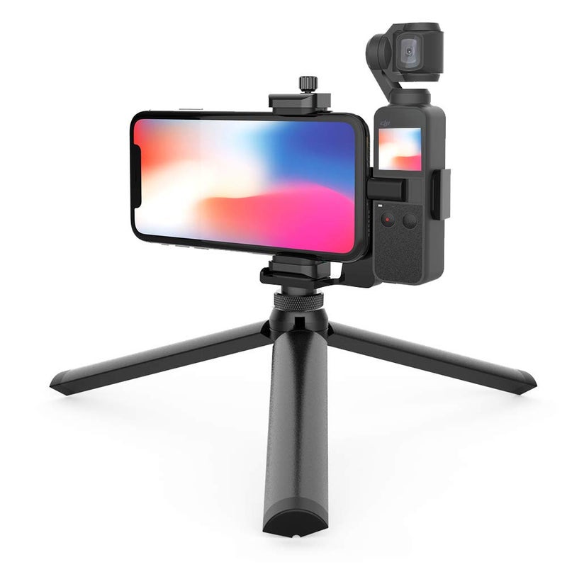 Smatree OSMO Pocket 2 Phone Holder Set Expansion Accessories with 1/4" Thread Screw and Tripod Compatible with DJI OSMO Pocket 2/ OSMO Pocket and Smartphone - Image 1